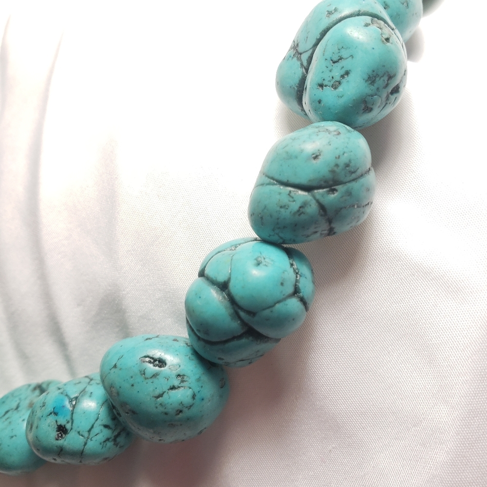 SALE!! Chunky Faux Turquoise Necklace - Picture 2 of 7